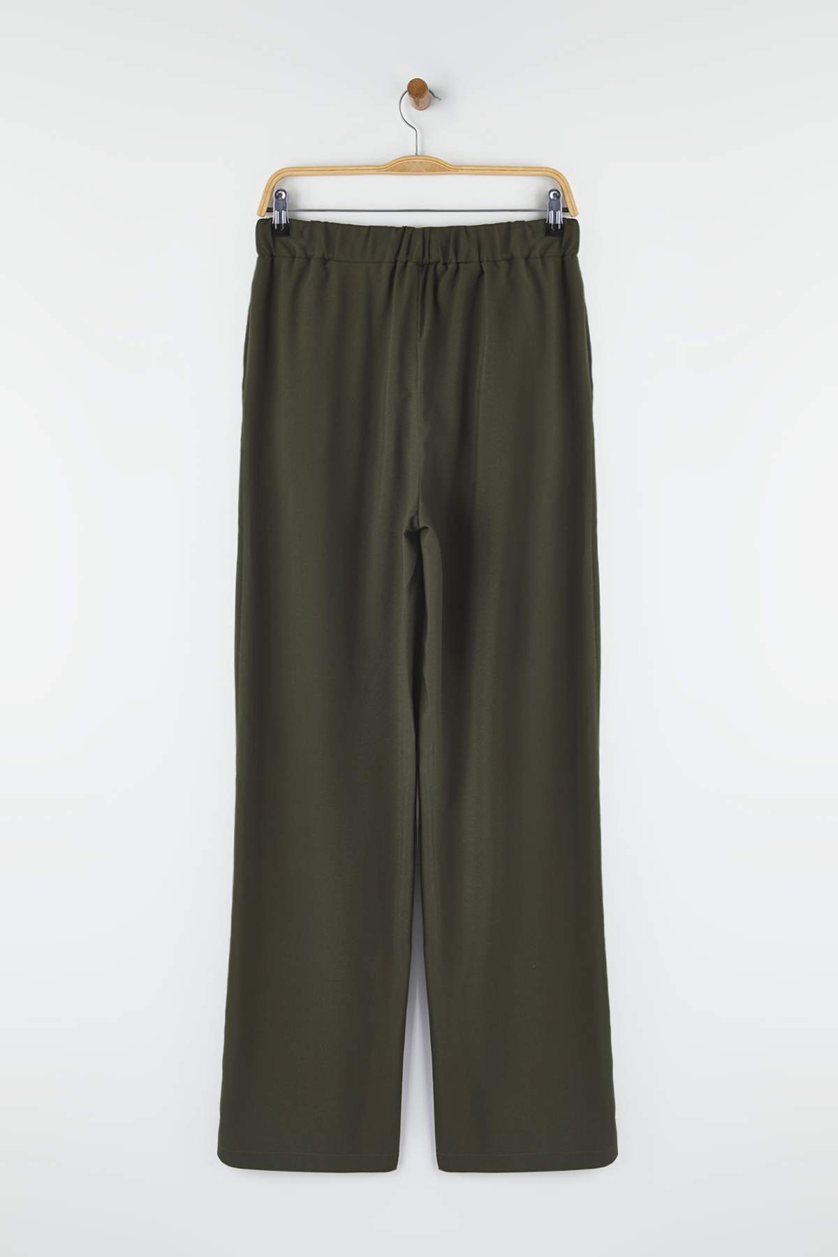 Haki Beli Lastikli Wide Leg/Geniş Paça Pantolon TWOAW26PL00132