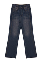 Koyu Mavi Yüksek Bel Geniş Paça Wide Leg Jeans %100 Pamuk Non-Stretch TWOAW24JE00313