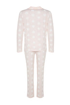 Trendyolmilla Mürdüm %100 Pamuklu Kalpli Gömlek-Pantolon Örme Pijama Takımı THMAW24PT00253
