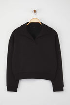 Trendyolmilla Teen Gri Melanj Slogan Nakışlı Regular/Normal Kalıp Örme Sweatshirt TWOAW26SW00049