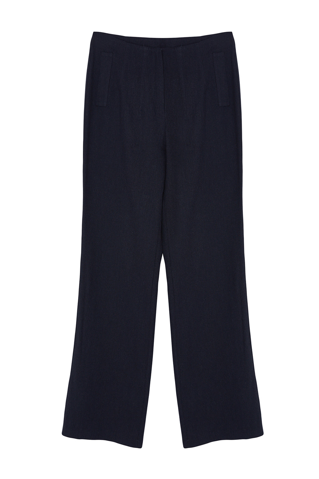 Lacivert Keten GörünümlüWide Leg/Geniş Paça Yüksek Bel Dokuma Pantolon TWOSS24PL00169