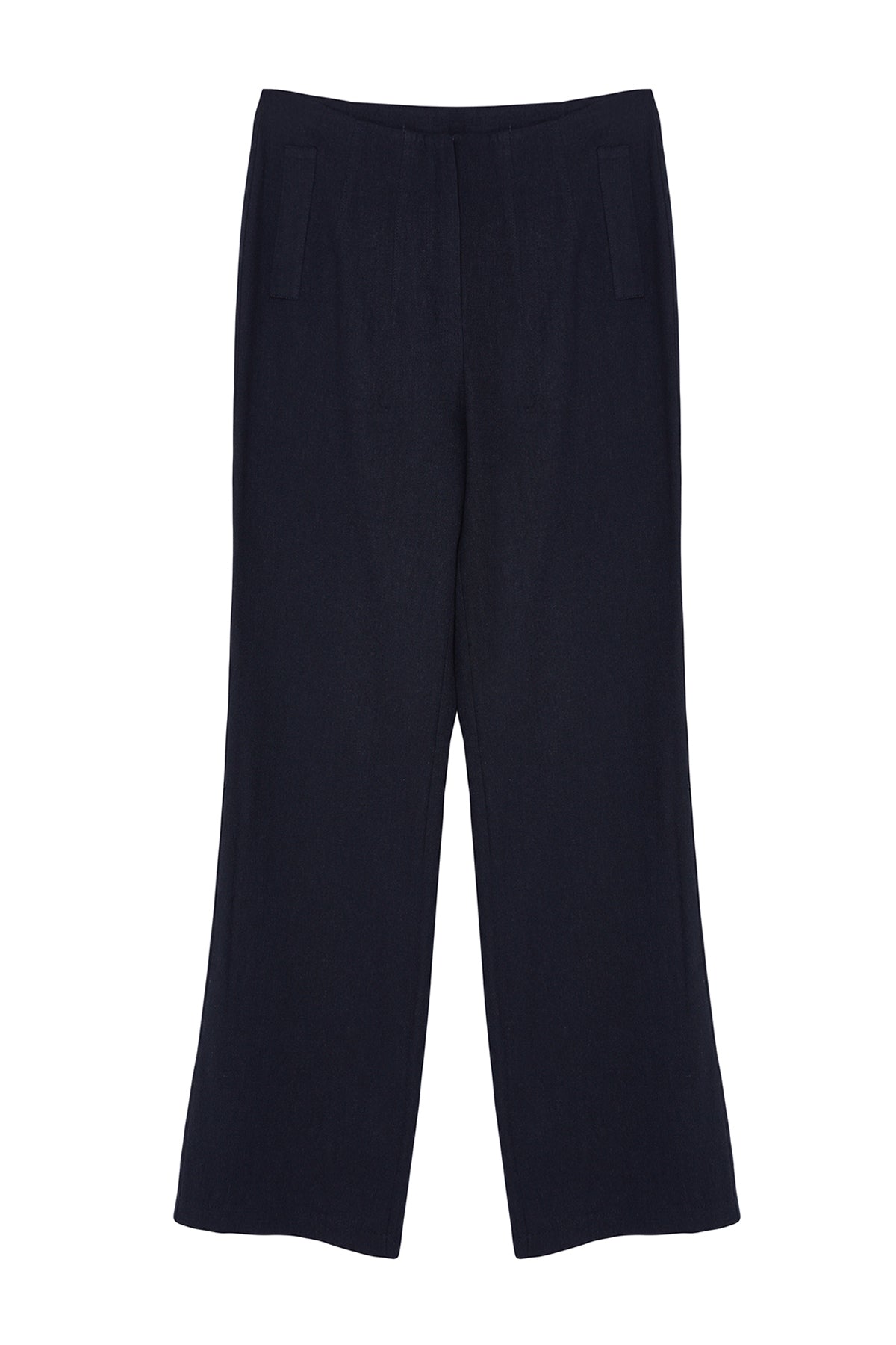 Lacivert Keten GörünümlüWide Leg/Geniş Paça Yüksek Bel Dokuma Pantolon TWOSS24PL00169