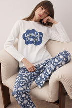 Trendyolmilla Kırmızı Pamuklu Kalpli Slogan Baskılı Uyku Bantlı Örme Pijama Takımı THMAW25PT00223