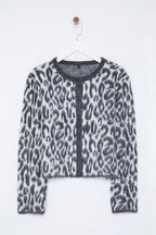 Trendyolmilla Kahverengi Leopar Desenli Triko Hırka TWOAW25HI00378