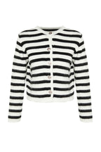 Trendyolmilla Ekru Yumuşak Dokulu Çizgili Fitted Triko Hırka TWOAW24HI00040
