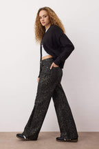 Çok Renkli Leopar Desenli Yüksek Bel Wide Leg Geniş Paça Jeans TWOAW26JE00154