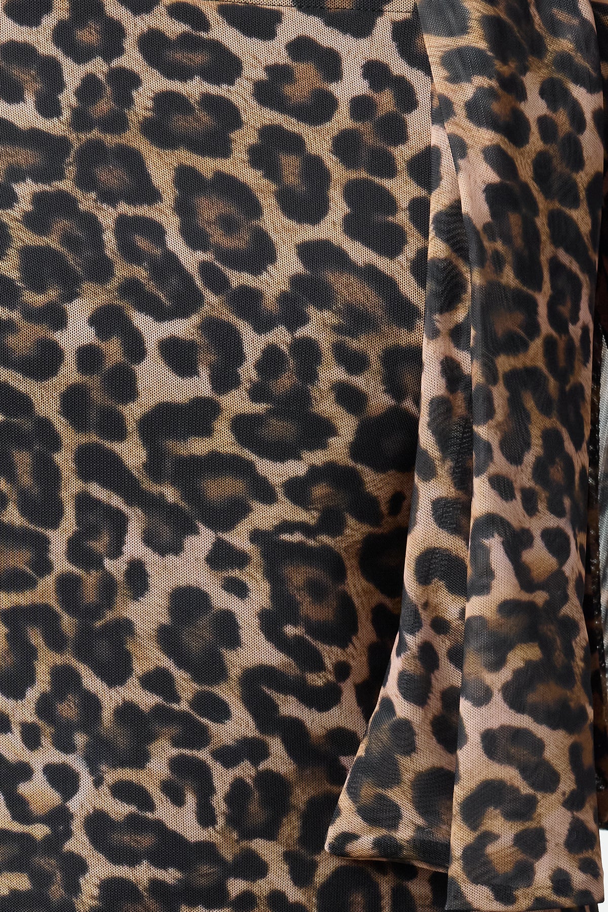 Çok Renkli Fularlı Animal Baskılı Tül Fitted/Vücuda Oturan Esnek Örme Bluz TWOAW25BZ00251