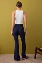 Trendyolmilla Siyah Flare Kalıp Nervürlü Bootcut Pantolon TWOAW26PL00043