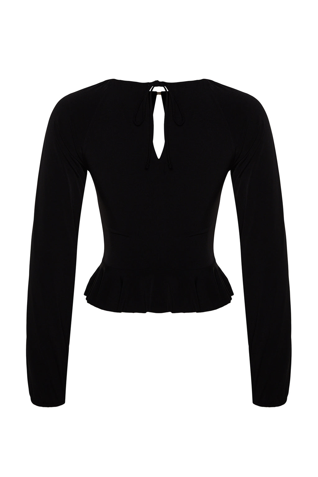 Trendyolmilla Koyu Kahverengi Pencere/Cut Out Detaylı Aksesuarlı Örme Bluz TPRAW24BZ00053