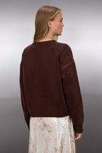 Trendyolmilla Kahverengi Geniş Kalıp Özel İplik Triko Kazak TWOAW26KZ00090