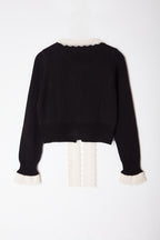 Trendyolmilla Bordo Crop Dantel Garnili Renk Bloklu Triko Hırka TWOAW25HI00251