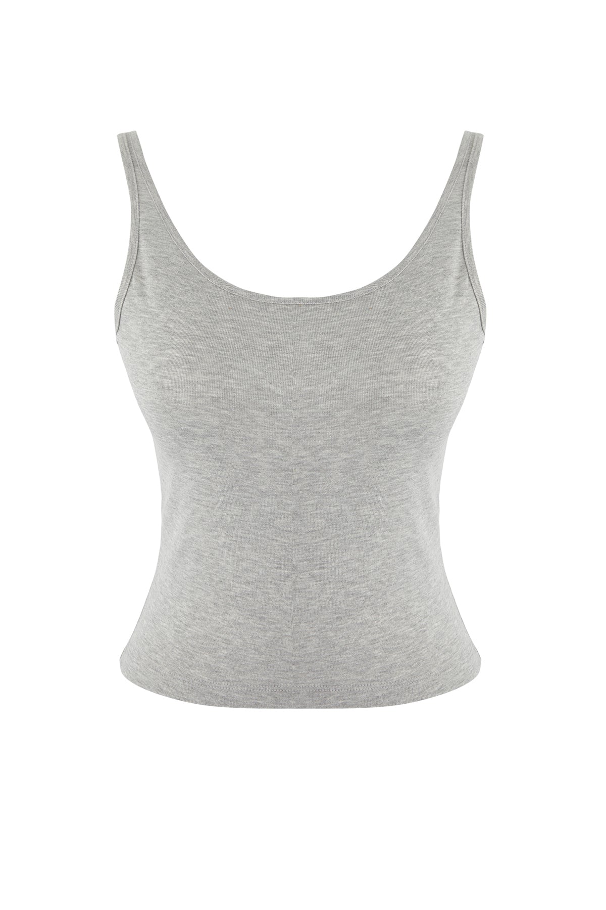 Trendyolmilla Lacivert-Gri 2'li Takım Asimetrik Yaka Düğmeli Vücuda Oturan Esnek Örme Bluz TWOAW26BZ00042