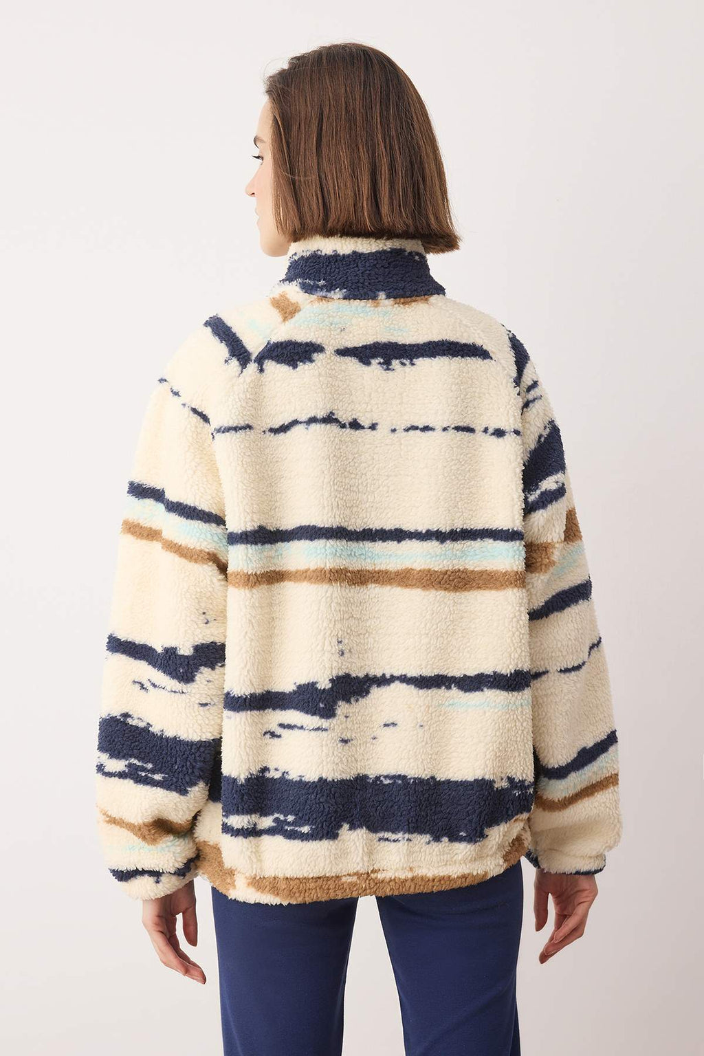 Trendyolmilla Petrol Düz Renk Peluş Oversize/Geniş Kalıp Örme Sweatshirt TWOAW26SW00022
