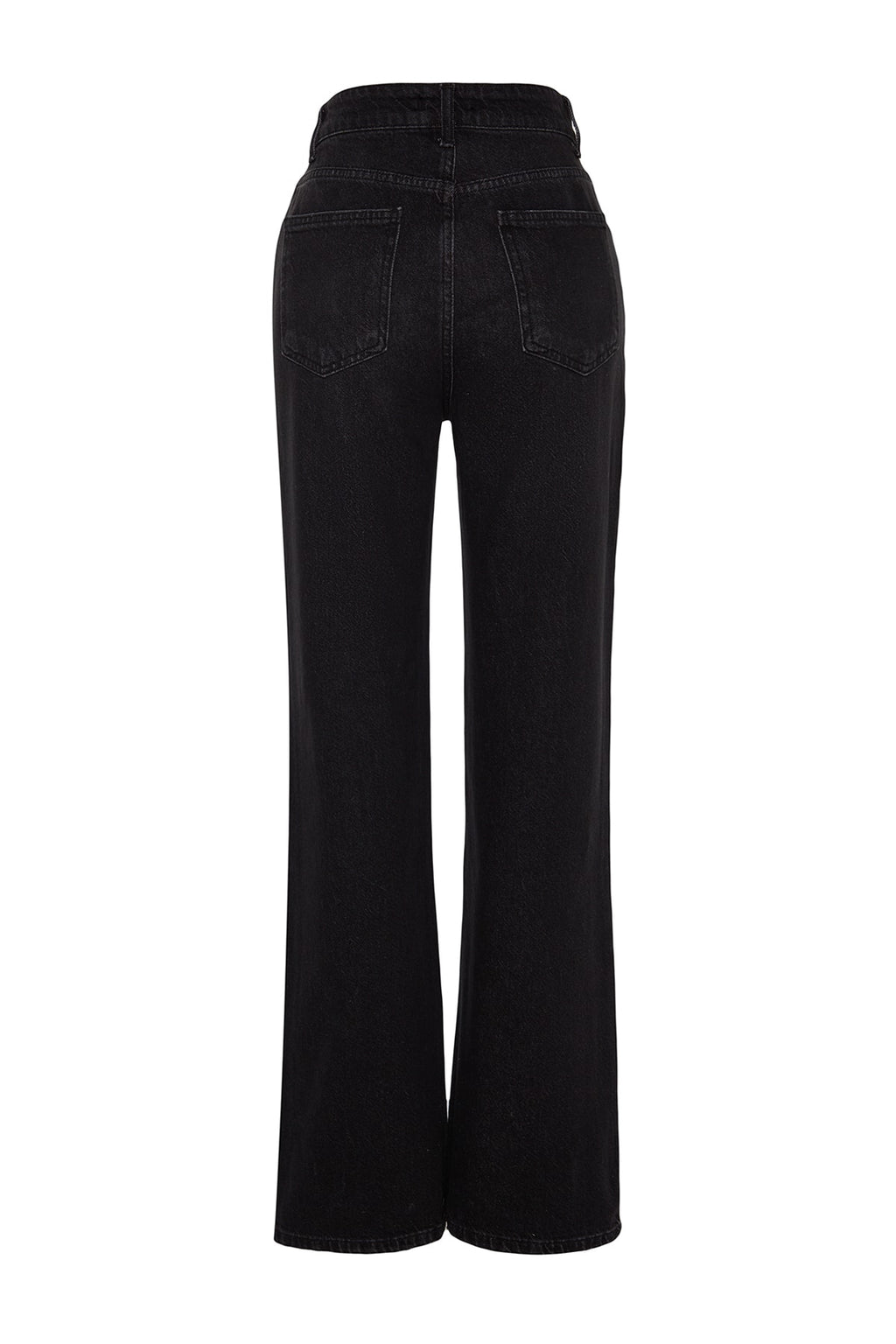 Siyah Yüksek Bel Wide Leg Geniş Paça %100 Pamuk Non-Stretch Jeans TWOAW24JE00073