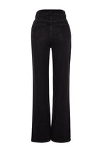 Siyah Yüksek Bel Wide Leg Geniş Paça %100 Pamuk Non-Stretch Jeans TWOAW24JE00073