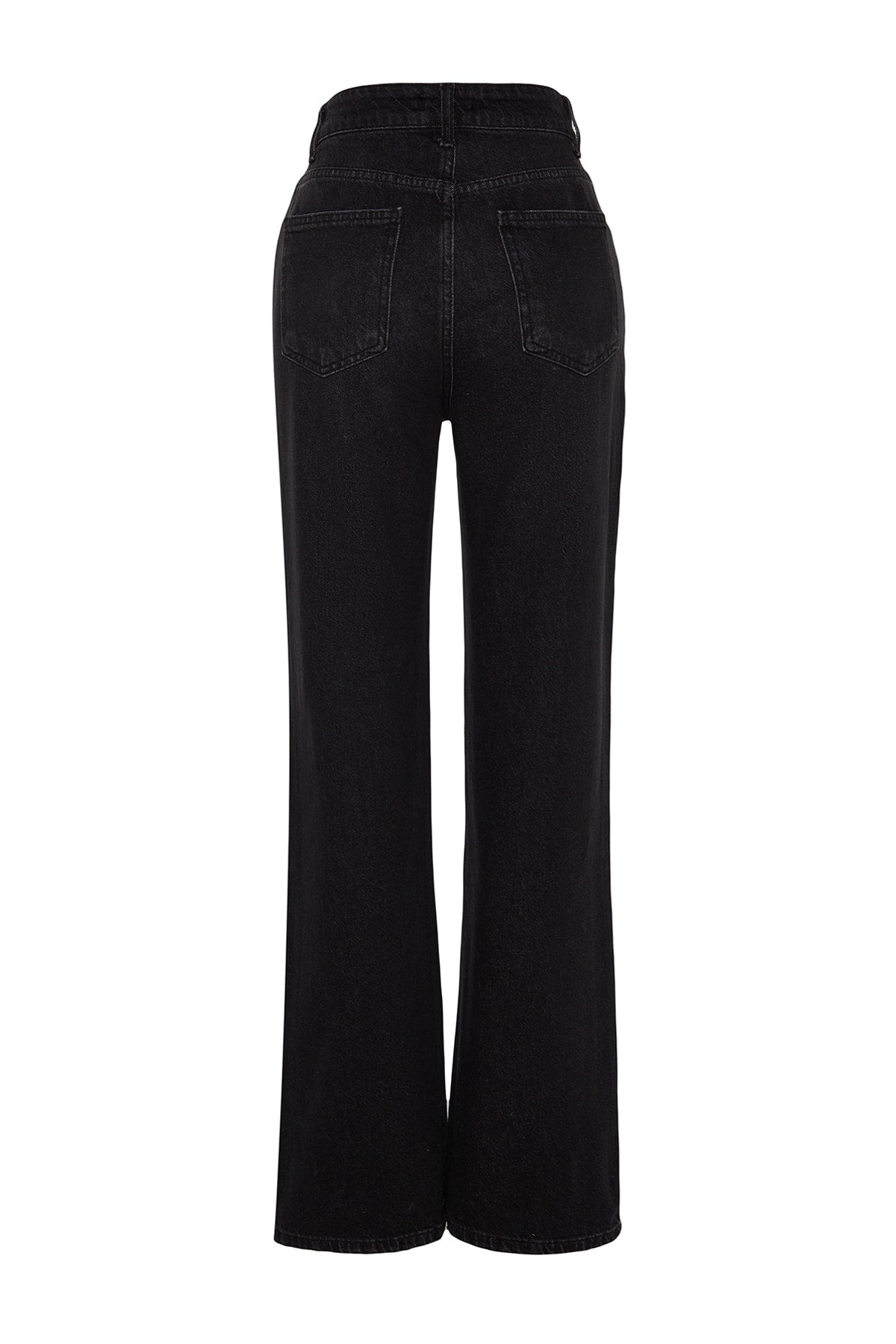 Siyah Yüksek Bel Wide Leg Geniş Paça %100 Pamuk Non-Stretch Jeans TWOAW24JE00073