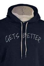 Trendyolmilla Lacivert Kalın İçi Polarlı Triko Bant Detaylı Kapüşonlu Örme Sweatshirt TWOAW22SW1806
