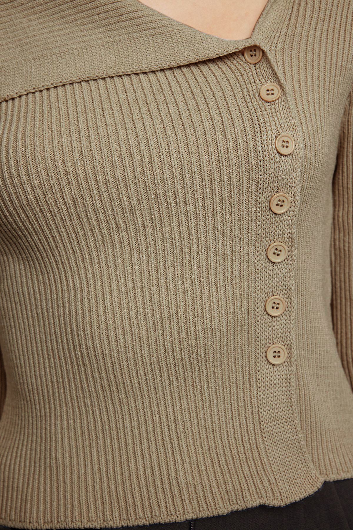 Trendyolmilla Siyah Merserize Görünümlü Premium İplik/Özel İplik Fitted/Vücudu Saran Triko Hırka TWOAW25HI00254