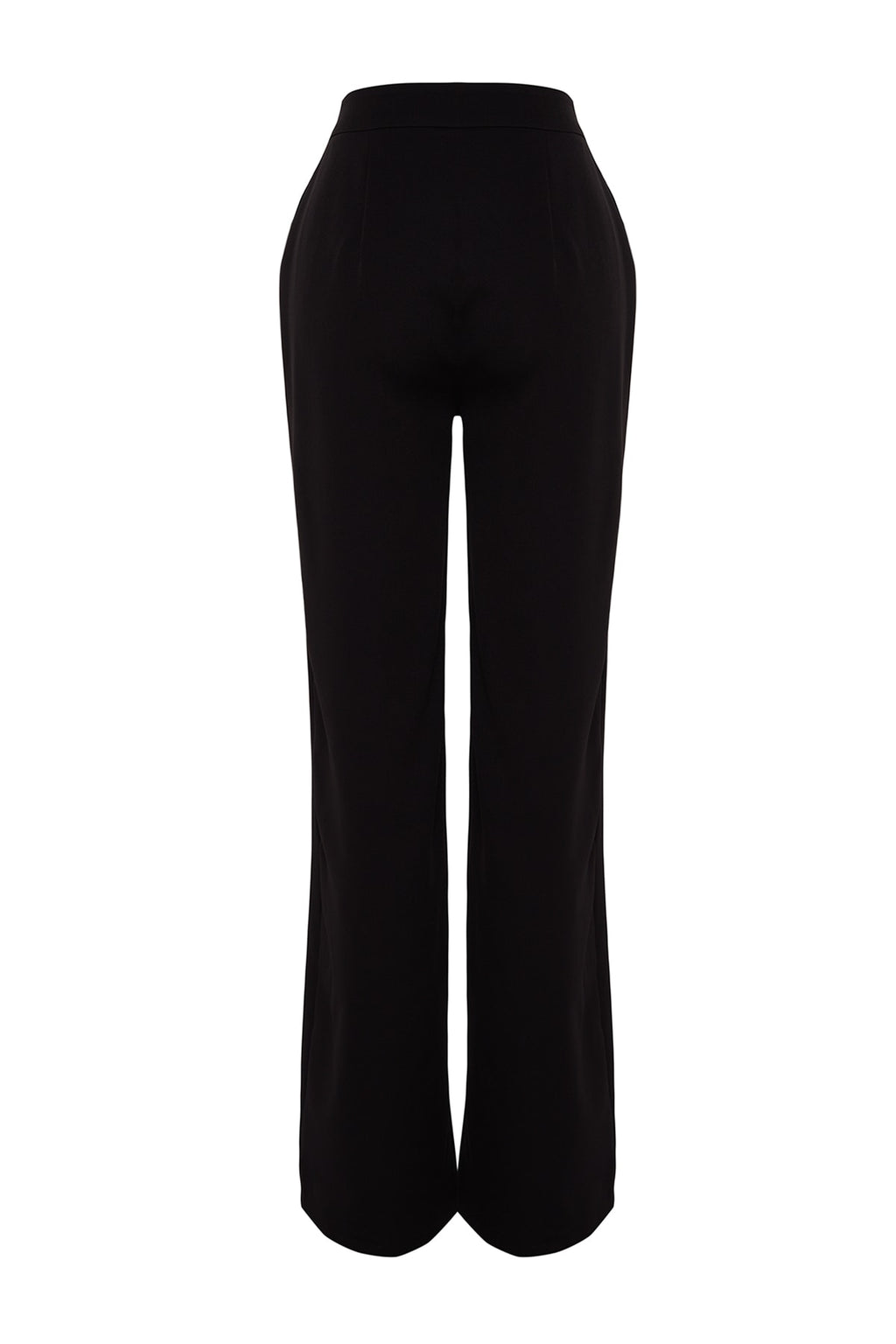 Siyah Geniş Paça Dokuma Pantolon TPRAW22PL0402