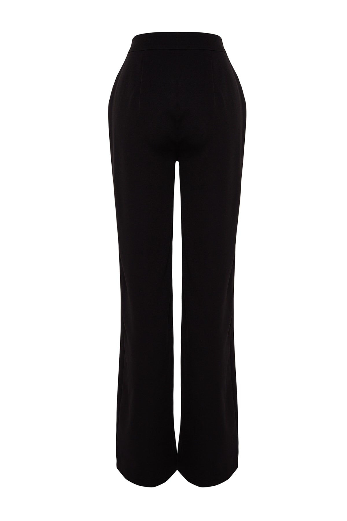 Siyah Geniş Paça Dokuma Pantolon TPRAW22PL0402