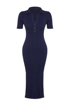 Trendyolmilla Kırmızı Midi Triko Polo Yaka Elbise TWOSS24EL00282
