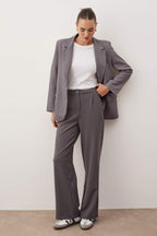 Trendyolmilla Antrasit Wide Leg/Geniş Paça Dokuma Kumaş Pantolon TWOAW22PL0139
