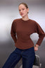 Trendyolmilla Kahverengi Kalın Şardonsuz Belden Oturmalı Bisiklet Yaka Örme Sweatshirt TWOAW26SW00068