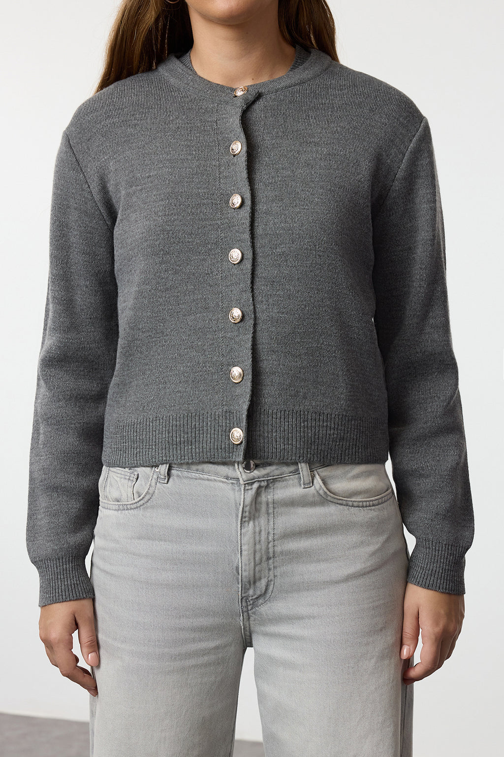 Trendyolmilla Haki Basic Hırka-Bluz Triko Hırka TWOAW25HI00216