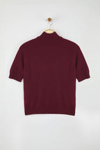 Trendyolmilla Bordo Merserize Görünümlü Premium İplik/Özel İplik Basic İnce Triko Bluz TWOAW24BZ00005