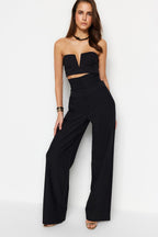 Trendyolmilla Ekru Korse Detaylı Dokuma Pantolon TPRSS23PL00033