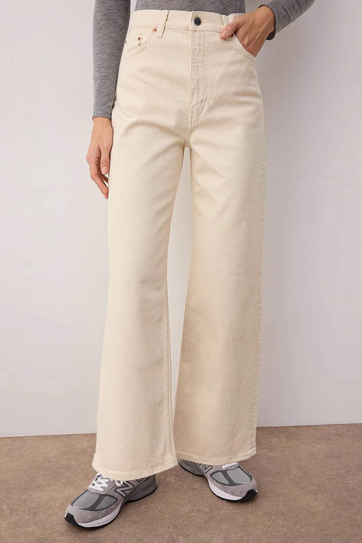 Trendyolmilla Vizon Yüksek Bel Bilek Boy Culotte %100 Pamuklu Jeans TWOAW26JE00190