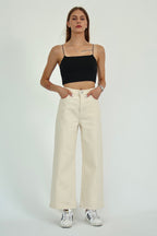 Trendyolmilla Vizon Yüksek Bel Bilek Boy Culotte %100 Pamuklu Jeans TWOAW26JE00190