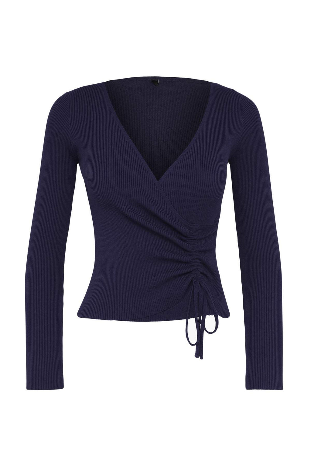 Trendyolmilla Antrasit Kruvaze Büzgü Detaylı Triko Kazak TWOAW23KZ00828