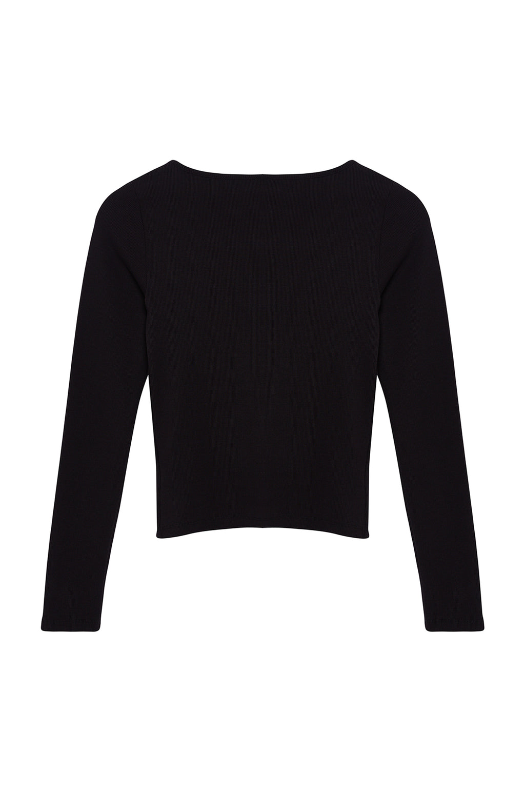 Trendyolmilla Siyah Düğme Detaylı Bisiklet Yaka Fitilli Esnek Regular Boy Örme Bluz TWOAW25BZ00030