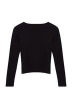 Trendyolmilla Siyah Düğme Detaylı Bisiklet Yaka Fitilli Esnek Regular Boy Örme Bluz TWOAW25BZ00030