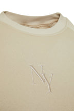 Trendyolmilla Taş Bisiklet Yaka Regular Fit Nakışlı Kalın İçi Polarlı Örme Sweatshirt TWOAW24SW00199