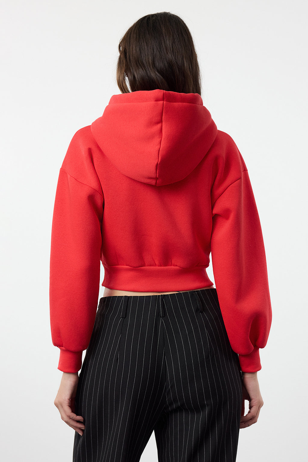 Trendyolmilla Gri Melanj Regular/Normal Kalıp Kapüşonlu Kalın içi Polarlı Örme Sweatshirt TWOAW25SW00068