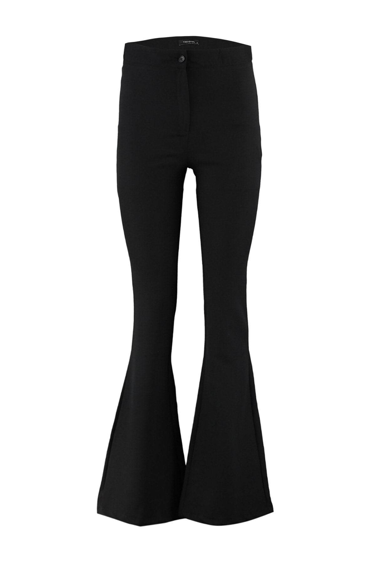 Siyah Flare İspanyol Paça Yüksek Bel Bootcut Dokuma Kumaş Pantolon TWOAW20PL0094