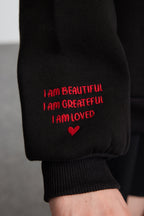 Trendyolmilla Bordo Nakışlı Regular/Normal Kalıp Kalın İçi Polarlı  Örme Sweatshirt TWOAW25SW00176