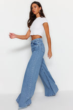 Mavi Yüksek Bel Ekstra Wide Leg Palazzo Geniş Paça %100 Pamuk Non-Stretch Jeans TWOSS23JE00286