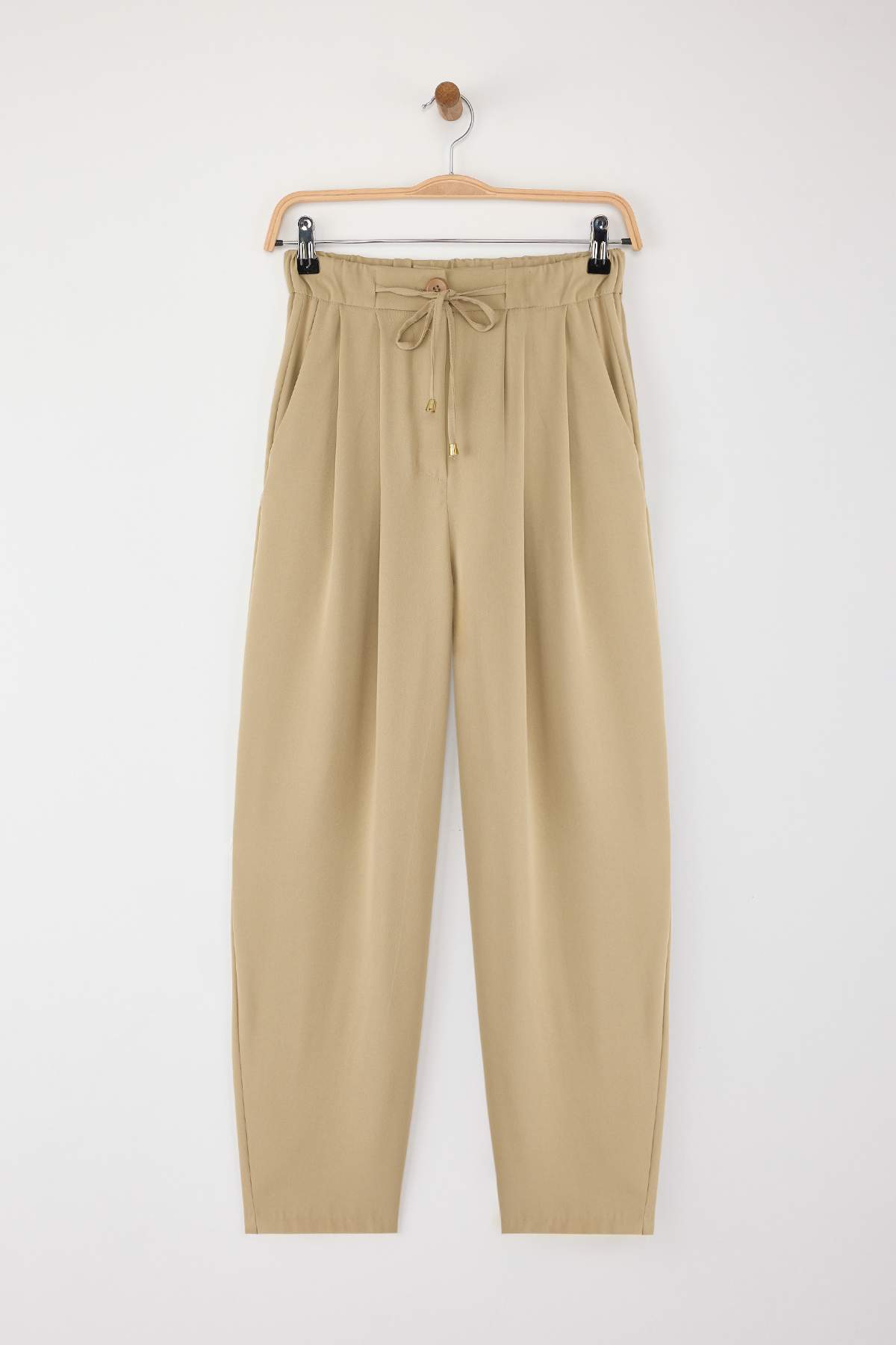 Trendyolmilla Açık Haki Şalvar/Harem Bağcıklı Pantolon TWOSS25PL00126