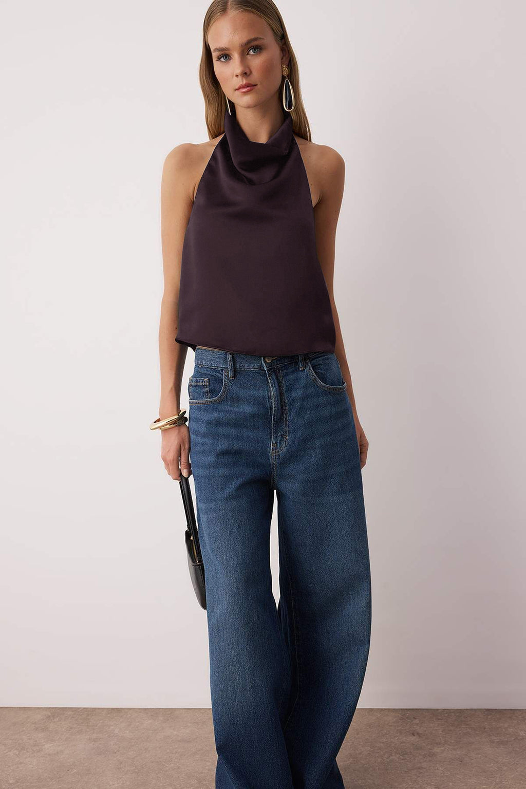 Trendyolmilla Siyah-Beyaz Animal Zebra Desenli Saten Degaje Party Bluz TPRAW26BZ00003