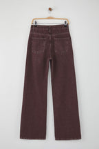 Trendyolmilla Petrol Yüksek Bel Vintage Yıkama Özel Renk Denim Wide Leg/Geniş Paça Jeans TWOAW26JE00110