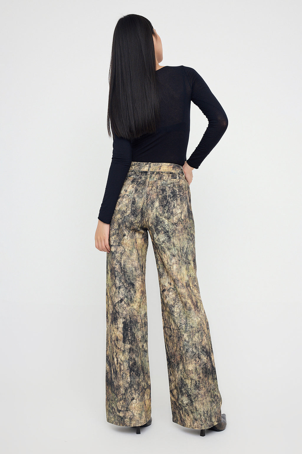 Teen Çok Renkli Desenli Yüksek Bel Wide Leg Jeans TWOAW26JE00152