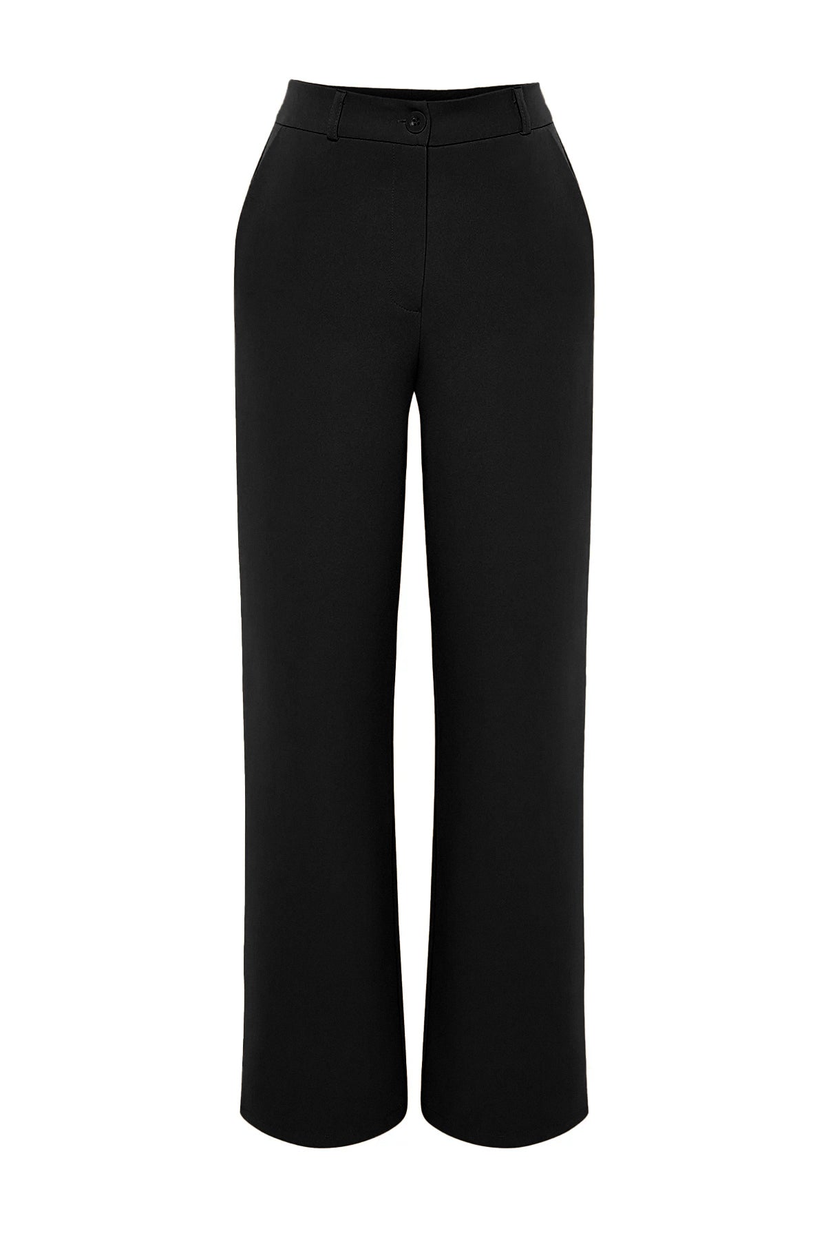 Trendyolmilla Siyah Wide Leg/Geniş Paça Bootcut Dokuma Kumaş Pantolon TWOAW21PL0332
