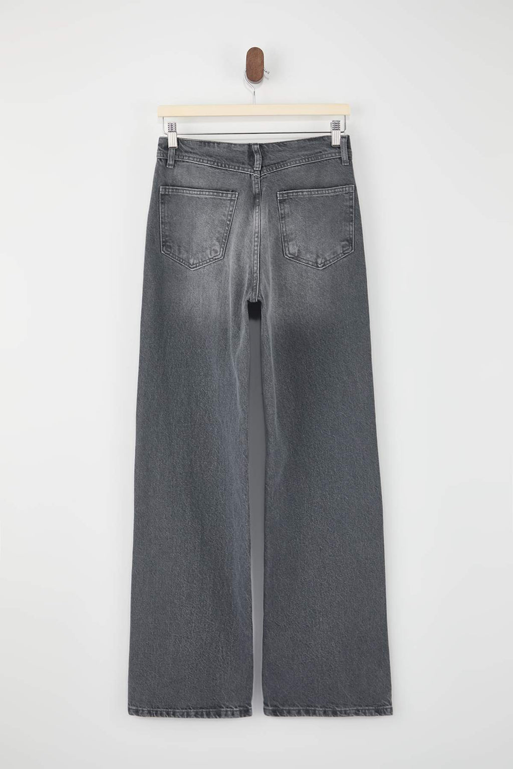 Gri Trok Detaylı Normal Bel %100 Pamuk Wide Leg Jeans TWOSS26JE00051