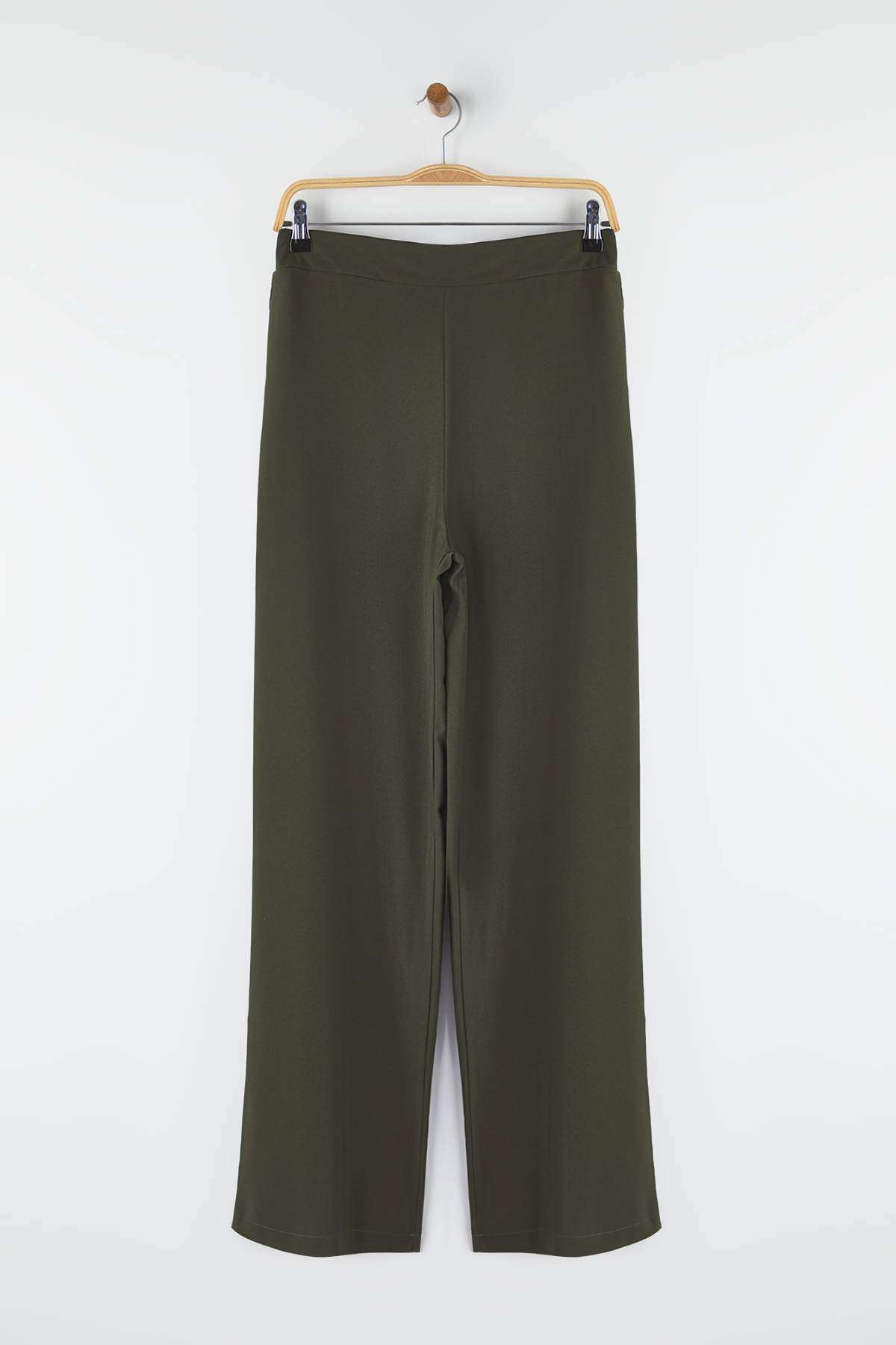 Haki Beli Lastikli Wide Leg/Geniş Paça Pantolon TWOAW26PL00132