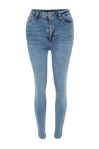 Trendyolmilla Açık Mavi Şekillendiren Etki Yüksek Bel Esnek Skinny Jeans TWOAW24JE00070