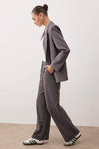 Trendyolmilla Antrasit Wide Leg/Geniş Paça Dokuma Kumaş Pantolon TWOAW22PL0139