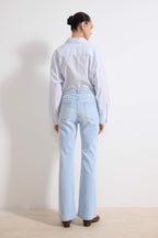 Trendyolmilla Mavi Yüksek Bel Comfort/Esnek İspanyol Paça Flare Jeans TWOAW26JE00047